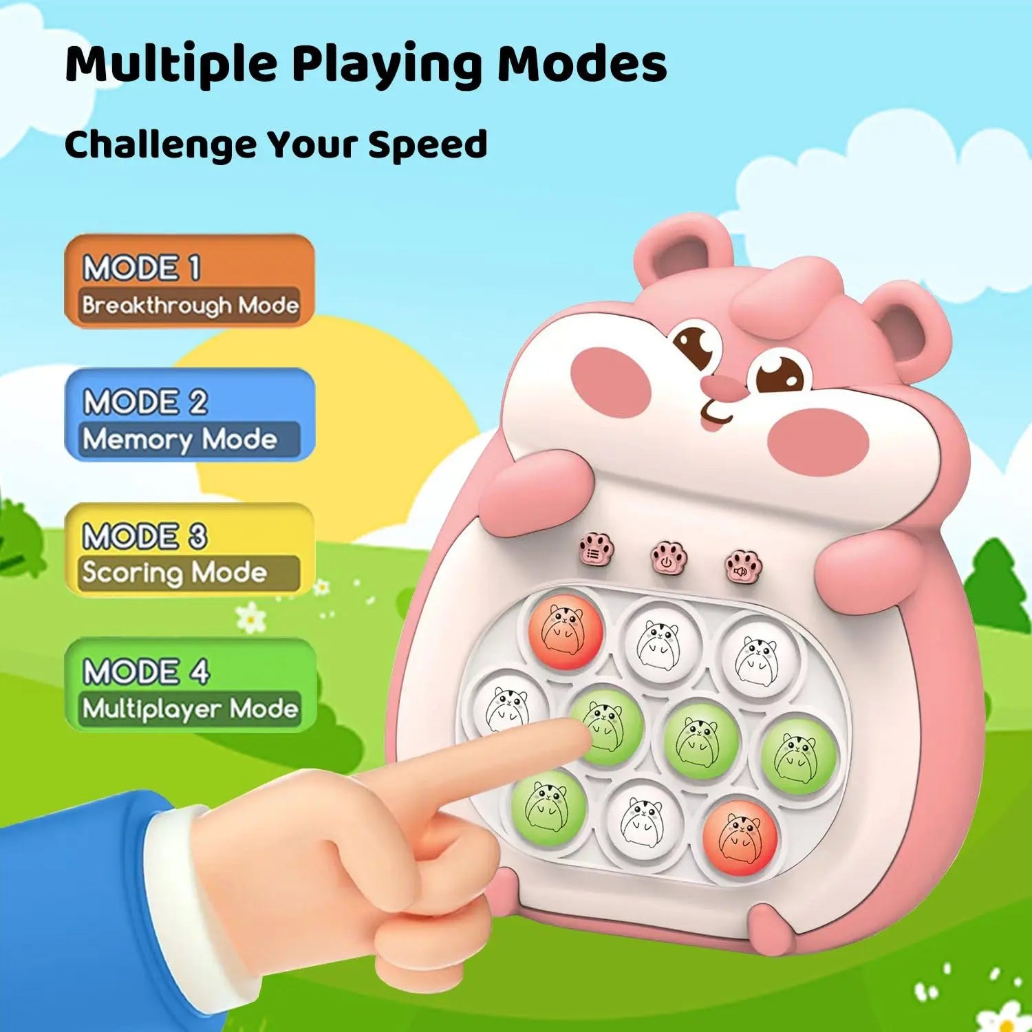 PEMBE MÜZİKLİ SEVİMLİ HAMSTER POP OYUNCAK